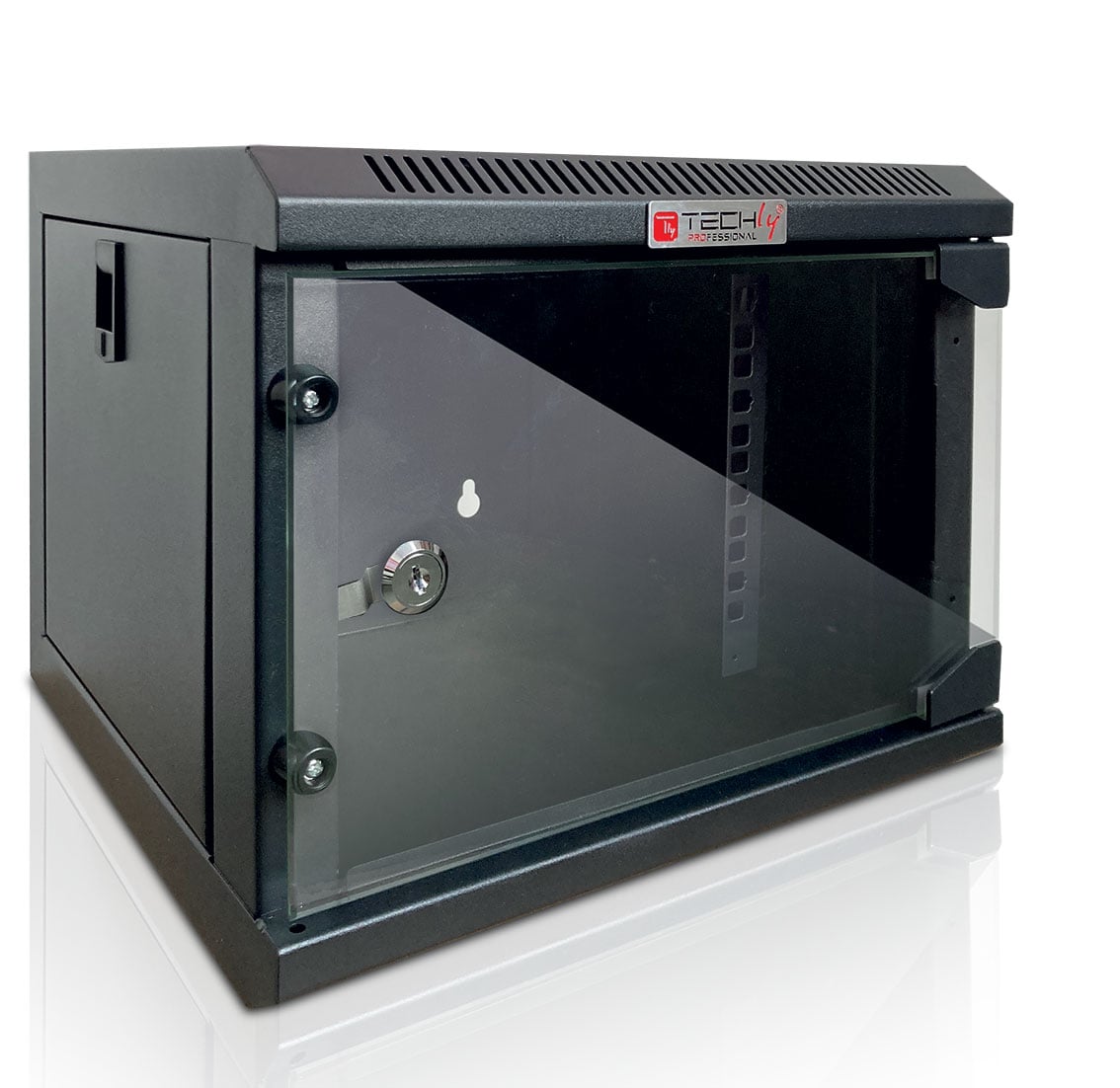10" wall-mount rack enclosure 4U removable panels black - Techly Professional I-CASE EM-1004BKEC