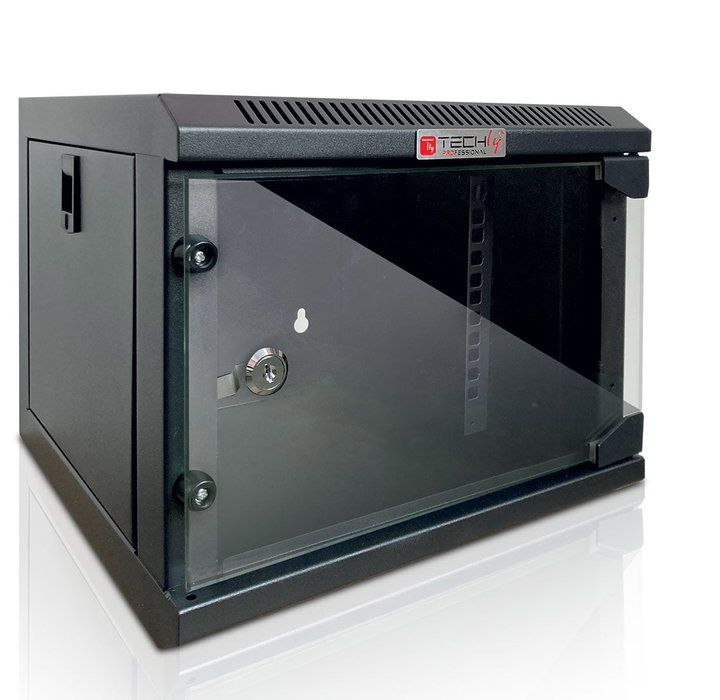 Armadio Rack 10" a Muro 4 Unità Pannelli Asportabili Nero - Techly Professional I-CASE EM-1004BKEC
