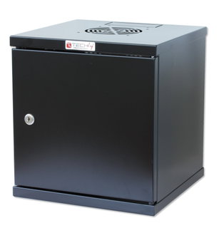 Wall-Mounted Rack Cabinet 10" 6 Units Blind Door Black - Techly Professional I-CASE EM-1006BKCTY