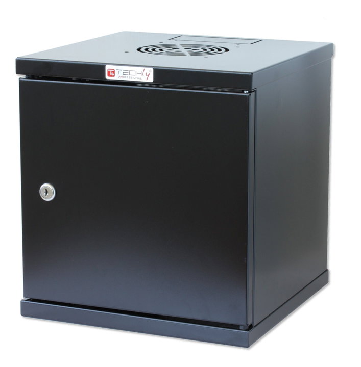 Wall-Mounted Rack Cabinet 10" 6 Units Blind Door Black - Techly Professional I-CASE EM-1006BKCTY