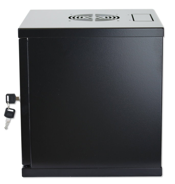 Wall-Mounted Rack Cabinet 10" 6 Units Blind Door Black - Techly Professional I-CASE EM-1006BKCTY