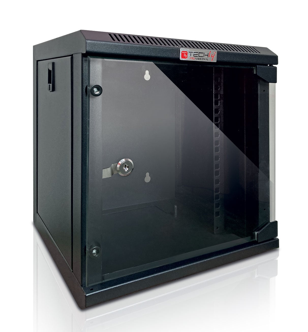10" wall-mounted rack enclosure 6U removable panels black - Techly Professional I-CASE EM-1006BKEC