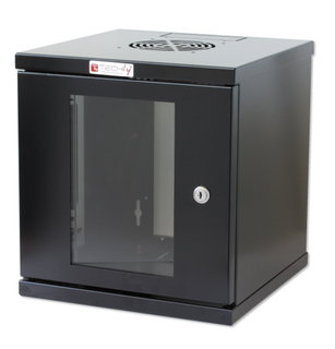 Wall Mount Rack Enclosure 10" 6U Black - Techly Professional I-CASE EM-1006BKTY