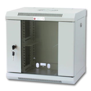Wall Mount Rack Enclosure 10" 6 unità with removable panels Grey depth 300 mm - Techly Professional I-CASE EM-1006GPTY