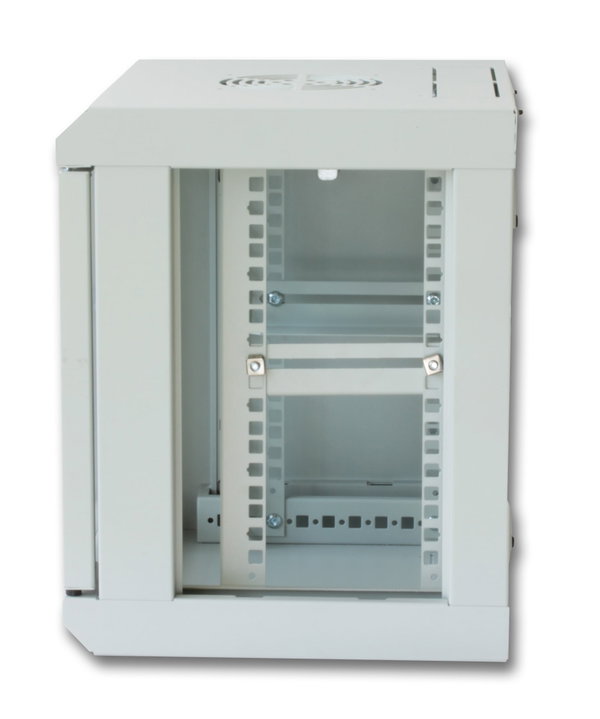 Wall Mount Rack Enclosure 10" 6 unità with removable panels Grey depth 300 mm - Techly Professional I-CASE EM-1006GPTY