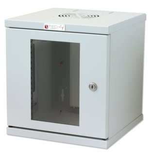 Wall Mount Rack Enclosure 10" 6U Grey - Techly Professional I-CASE EM-1006GTY