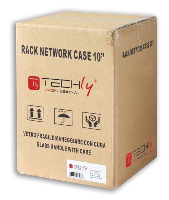 Armadio Rack 10'' a muro 6 unità Grigio - Techly Professional I-CASE EM-1006GTY