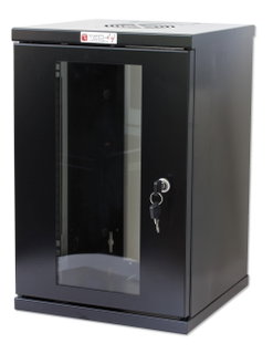 Rack Cabinet 10" Wall-Mount 9U Black - Techly Professional I-CASE EM-1009BKTY