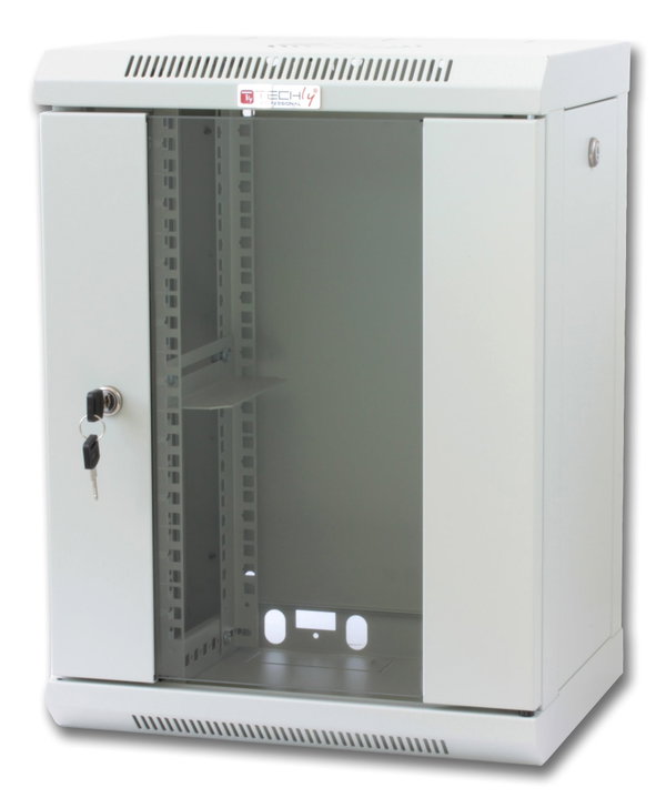 Rack Cabinet 10" wall-mount 9 units with removable panels Gray depth 300 mm - Techly Professional I-CASE EM-1009GPTY