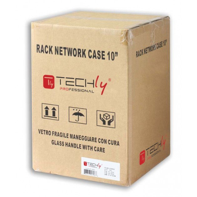 Rack Cabinet 10" wall-mount 9 units with removable panels Gray depth 300 mm - Techly Professional I-CASE EM-1009GPTY