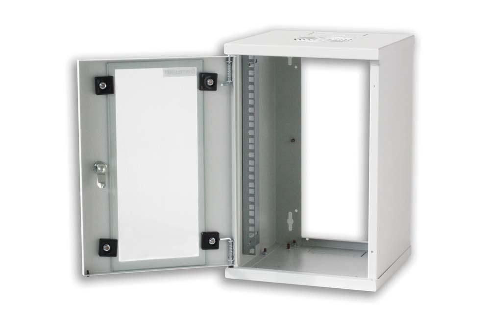 Wall Mount 10" Rack Cabinet 9 Units Gray depth 300 mm - Techly Professional I-CASE EM-1009GTY