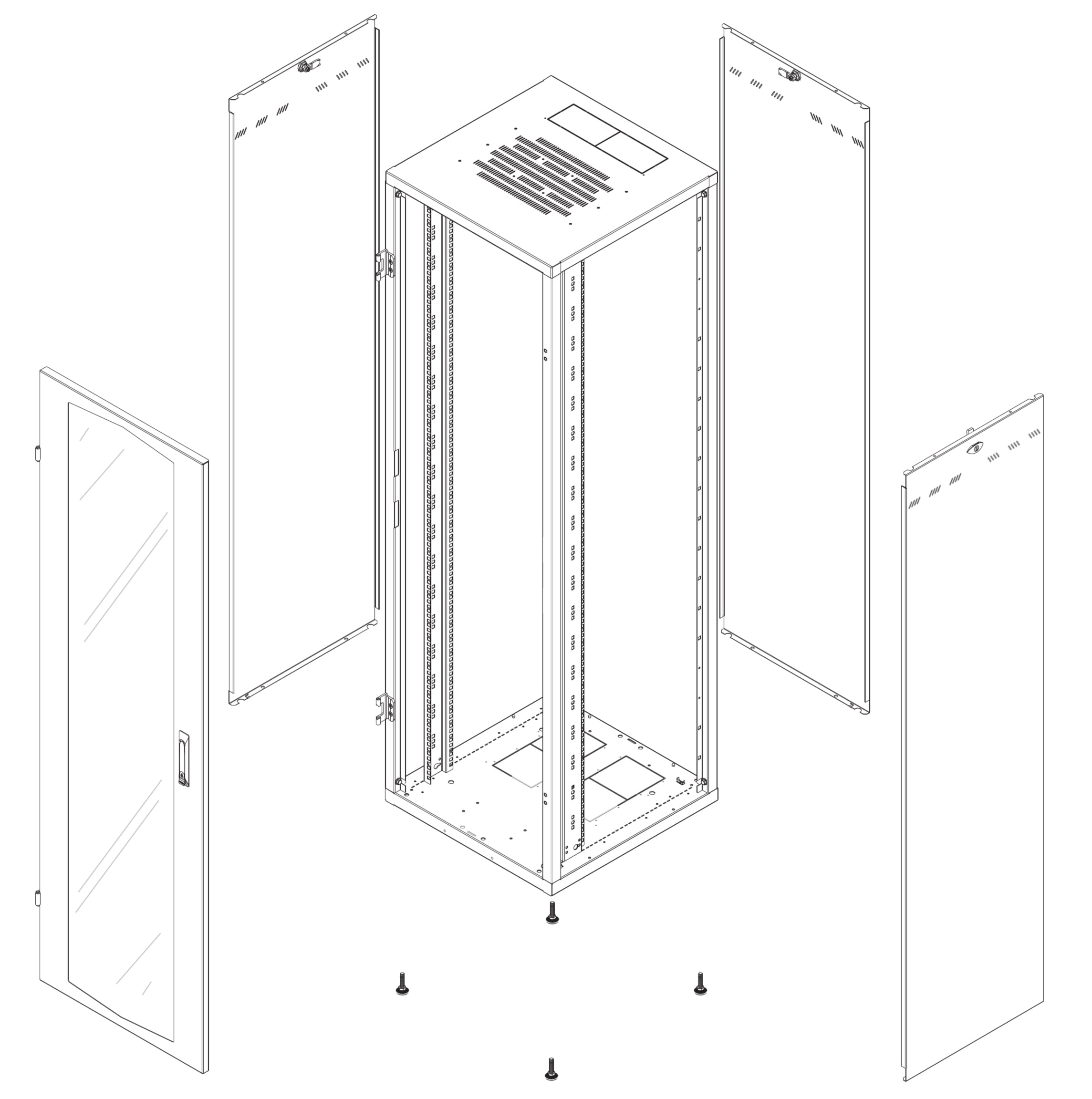 Armadio Rack NextGen 19'' 600x600 20U Grigio - Intellinet I-CASE EPP-2060GT