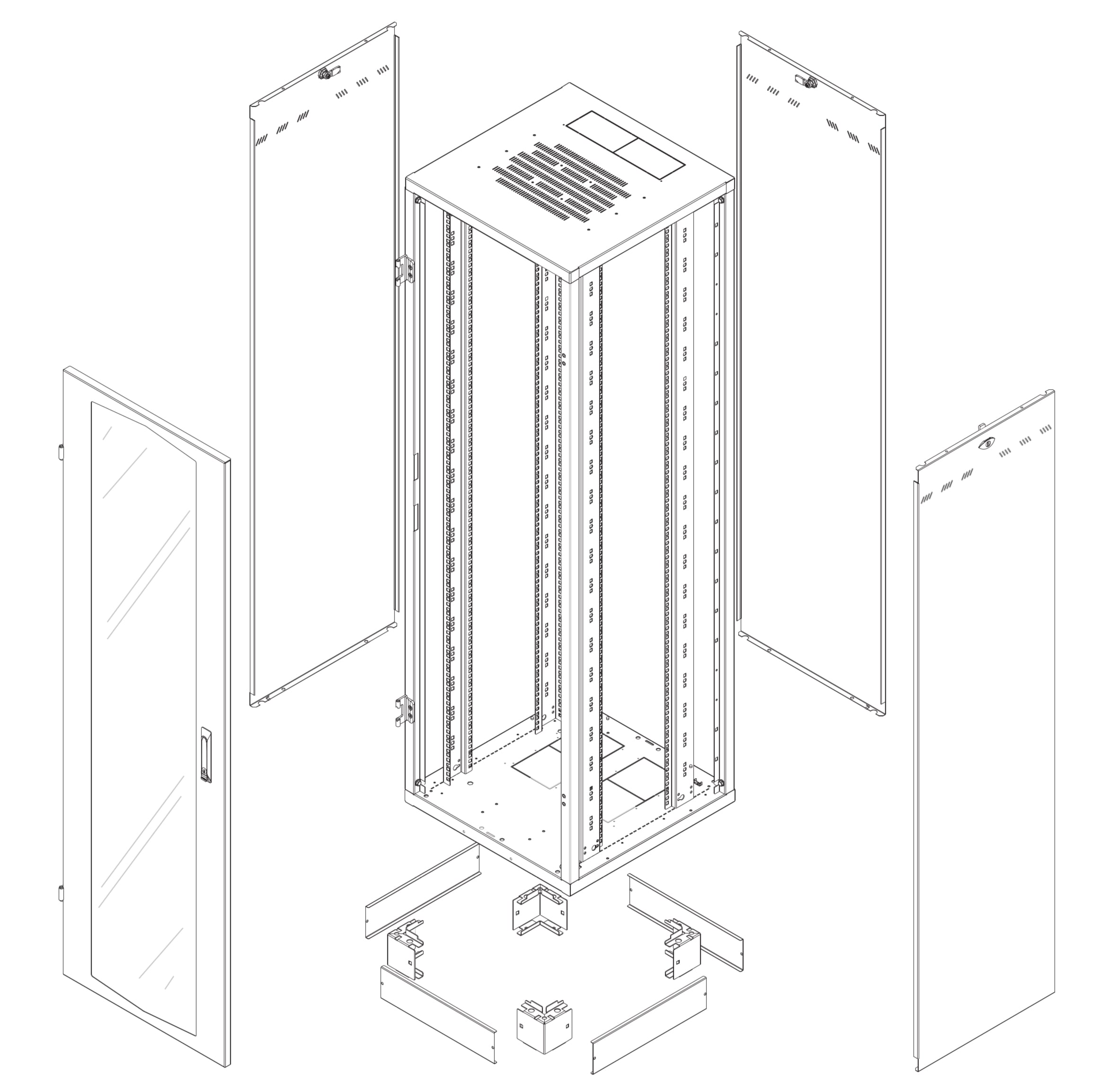 Armadio Rack NextGen 19'' 600x600 33U Grigio - Intellinet I-CASE EPP-3360GT