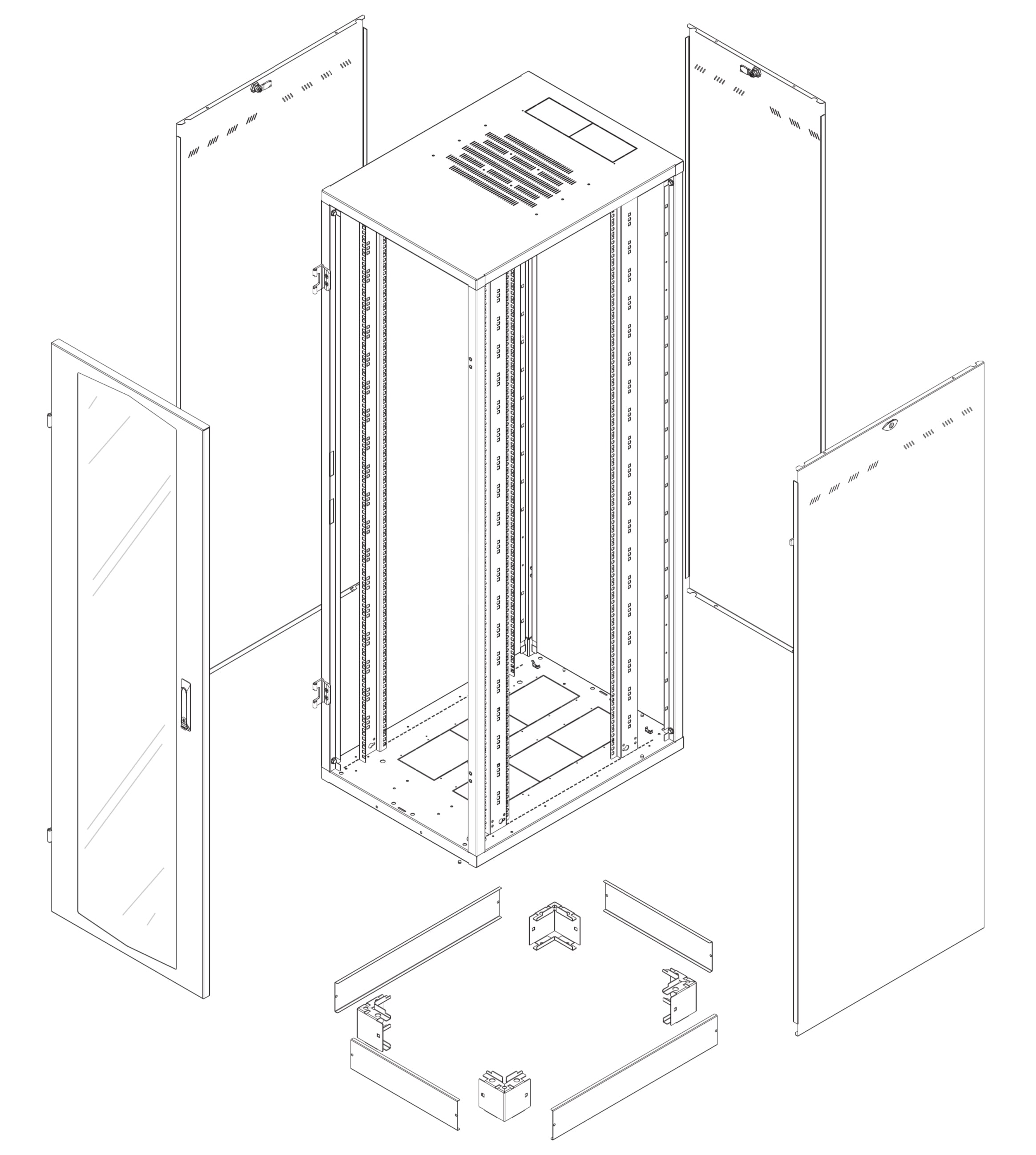 Armadio Rack NextGen 19'' 600x800 38U Nero - Intellinet I-CASE EPP-3880BKT