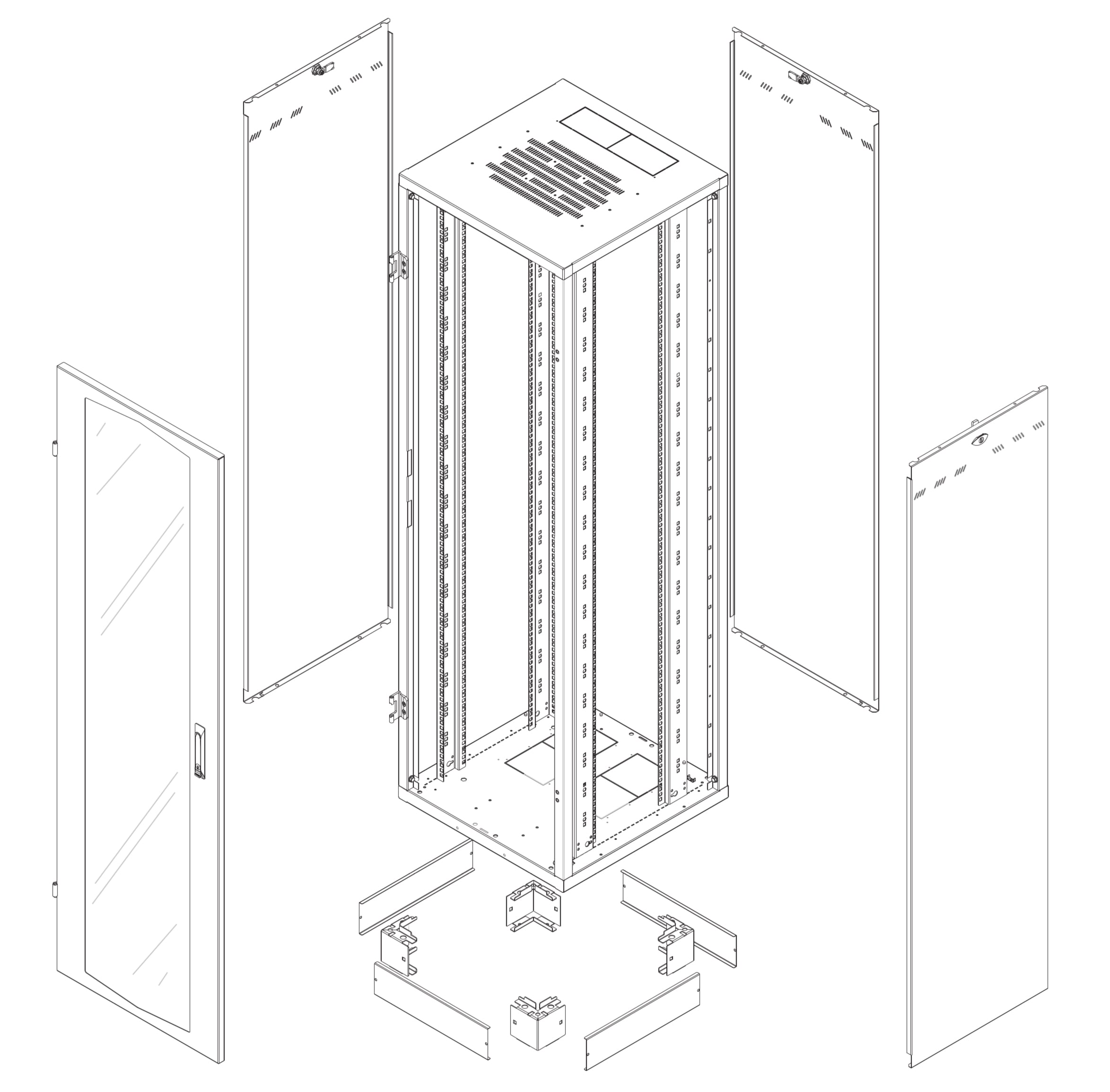 Armadio Rack NextGen 19'' 600x600 42U Nero - Intellinet I-CASE EPP-4260BKT