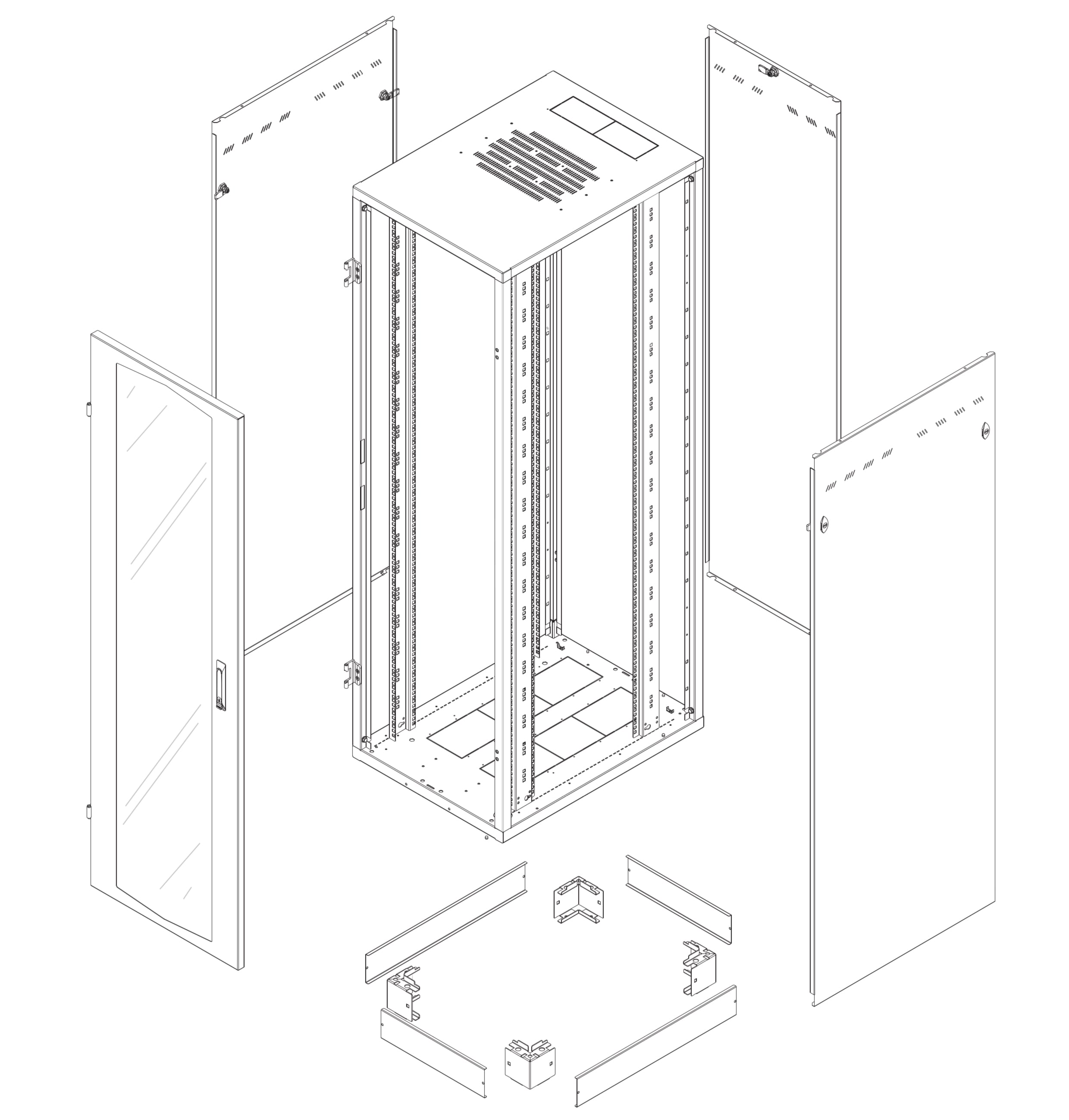 Armadio Rack NextGen 19'' 600x800 47U Nero - Intellinet I-CASE EPP-4780BKT