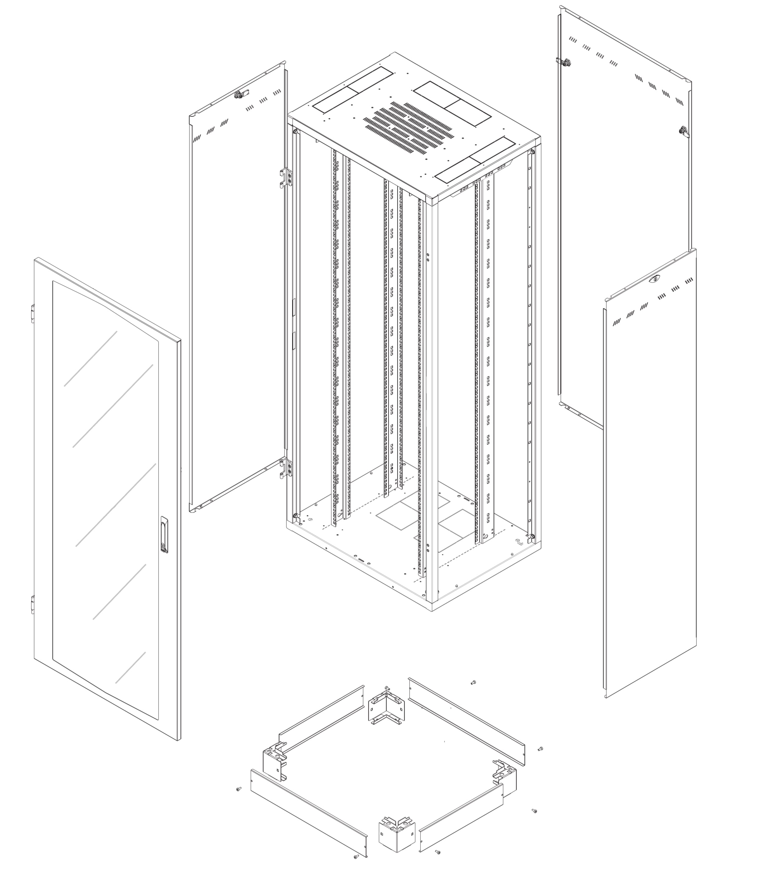 Armadio Rack NextGen 19'' 800x600 42U Nero - Intellinet I-CASE EPPX-4286BKX