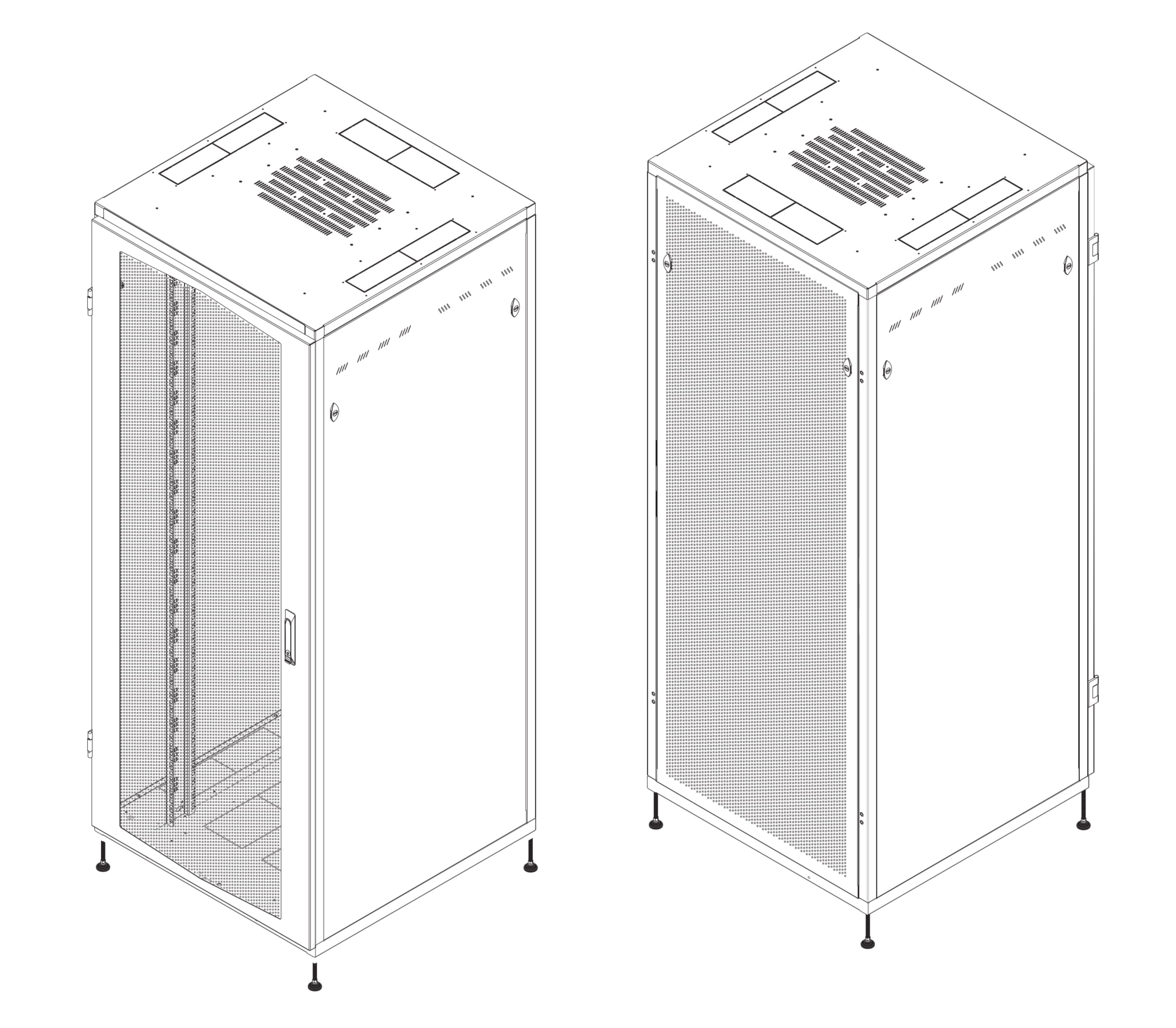 Armadio Rack NextGen 19'' 800x800 42U Porta Pan.Posteriore Grigliati Nero - Intellinet I-CASE EPPX-428BKV