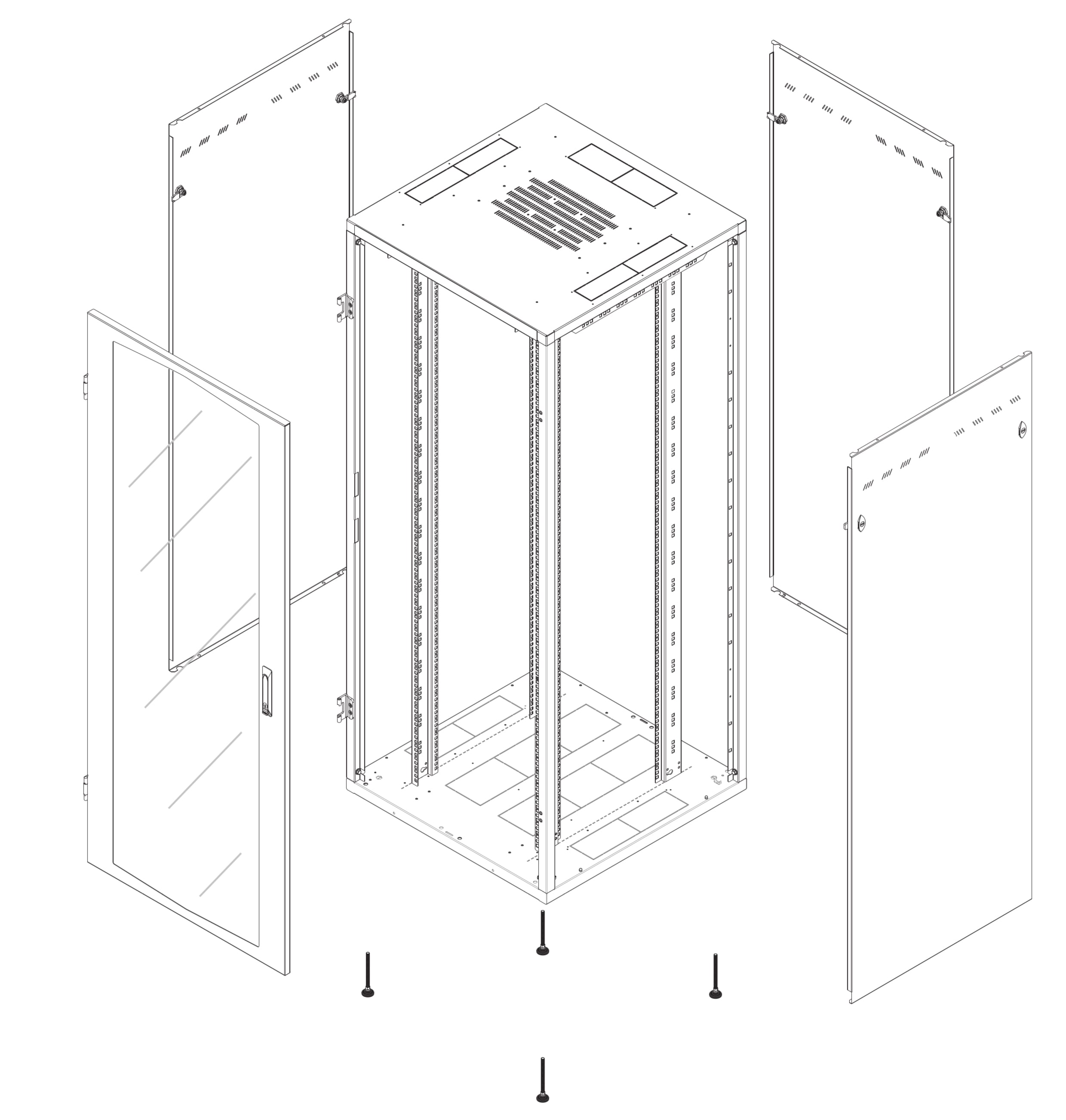 Armadio Server Rack NextGen 1000 19'' 800x800 47U Nero - Intellinet I-CASE EPPX-478BKX