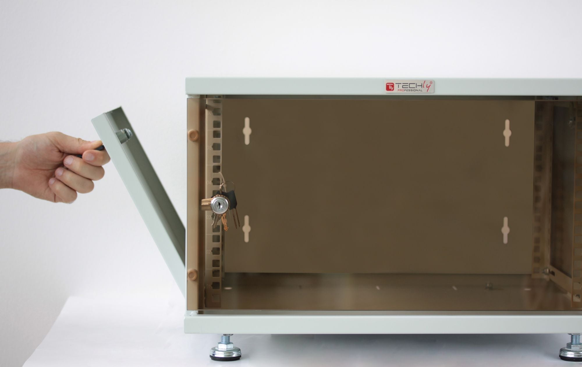 Armadio Rack 19'' a Muro 9U prof. 450 Nero Assemblato - Techly Professional I-CASE ER-1009B45