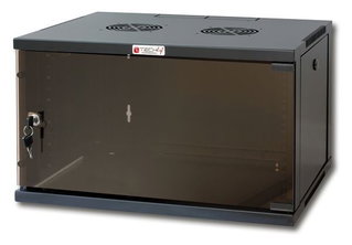 Armadio Rack 19" a Muro 9U prof. 600 Nero Assemblato - Techly Professional I-CASE ER-1009B60
