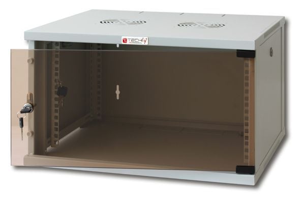 Armadio Rack 19'' a Muro 9U prof. 600 Grigio Assemblato - Techly Professional I-CASE ER-1009G60