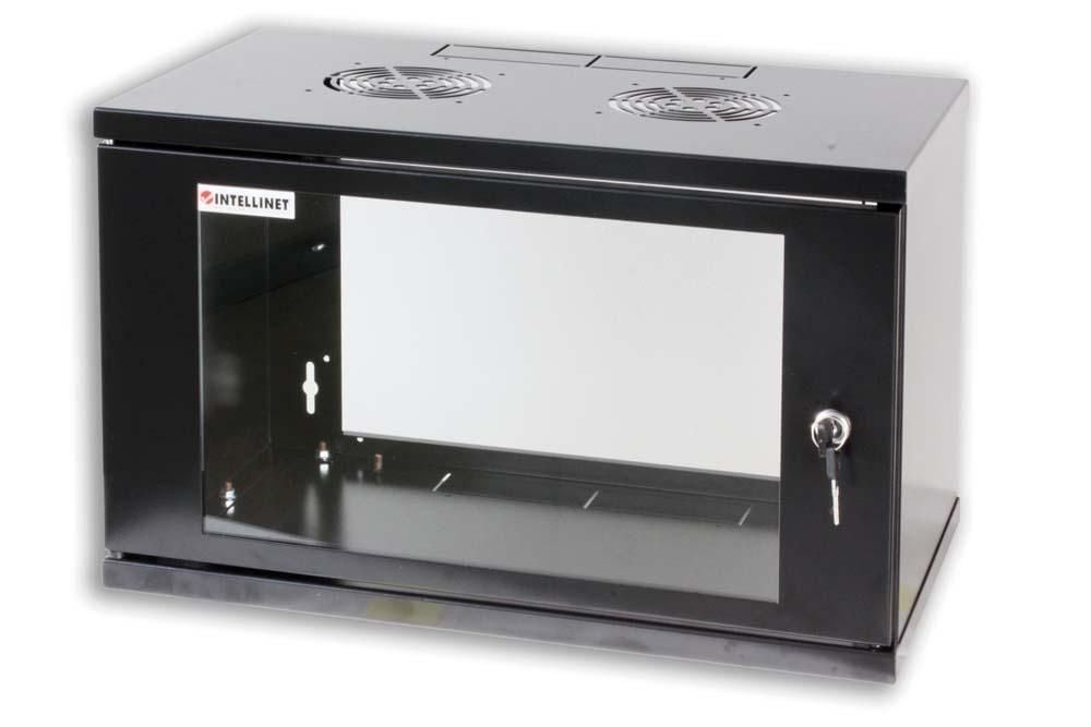 Armadio Rack 19'' a muro 10 unità prof. 400 Nero Assemblato - Intellinet I-CASE ES-1010BK
