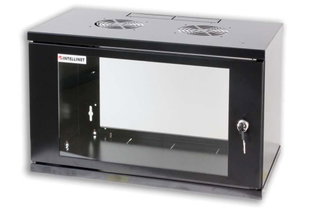 Wall-mount Rack Cabinet 19" 10U Depth 400 Black Assembled - Intellinet I-CASE ES-1010BK