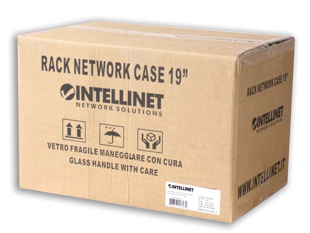 Armadio Rack 19'' a muro 10 unità prof. 400 Nero Assemblato - Intellinet I-CASE ES-1010BK
