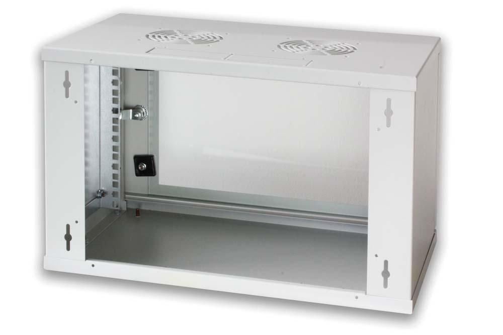 Armadio Rack 19'' a muro 16 unità prof. 400 Grigio Assemblato - Intellinet I-CASE ES-1016G