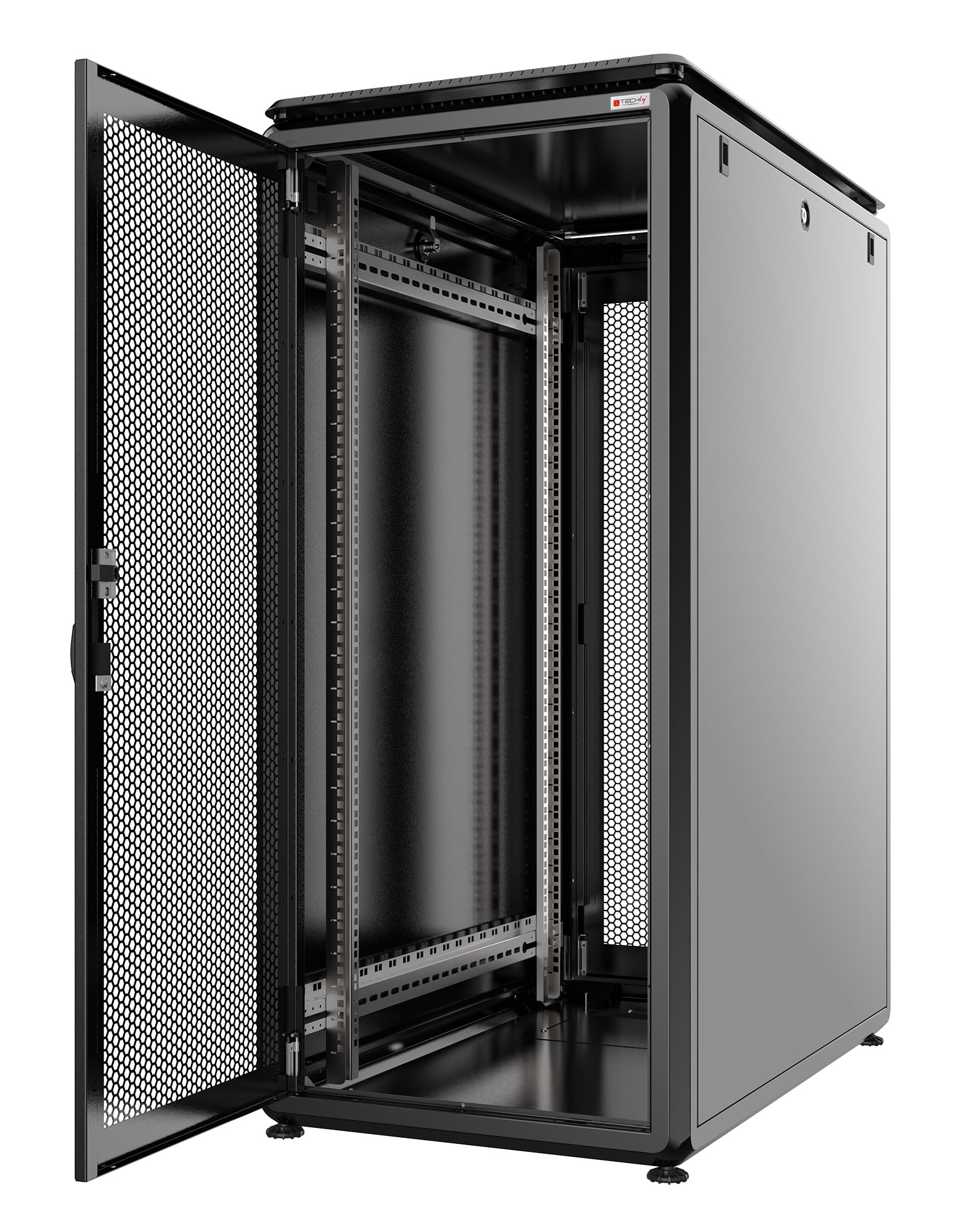 Armadio Server Rack 19'' 800x1000 42U Nero Porta Grigliata serie Evolution Ventilato - Techly Professional I-CASE EV-4281VBF