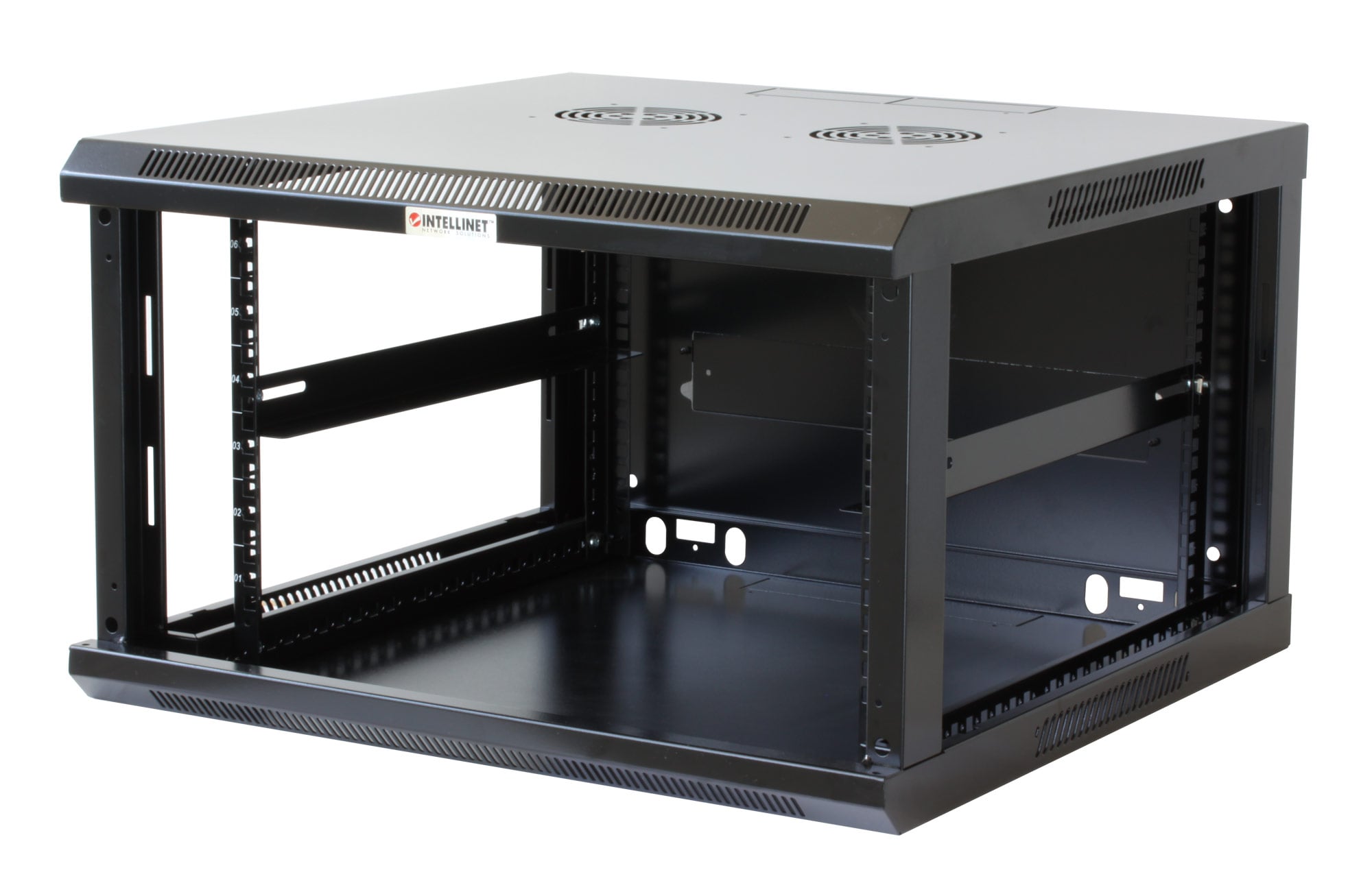 Armadio Rack 19'' a muro 6 unità sezione unica prof. 600mm Nero - Intellinet I-CASE EW-2006BK