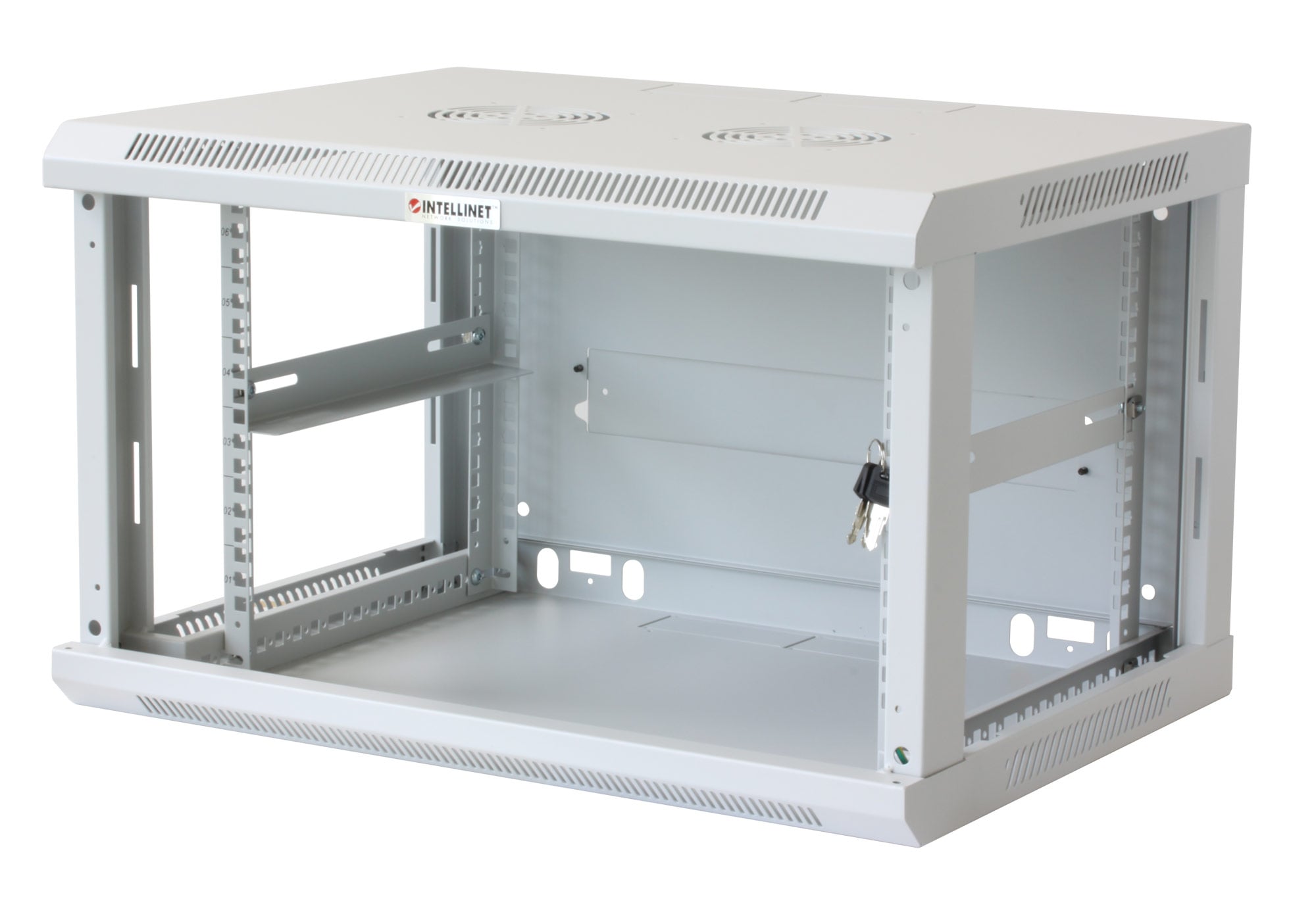 Armadio Rack 19'' a muro 6 unità sezione unica prof. 600mm Grigio - Intellinet I-CASE EW-2006G