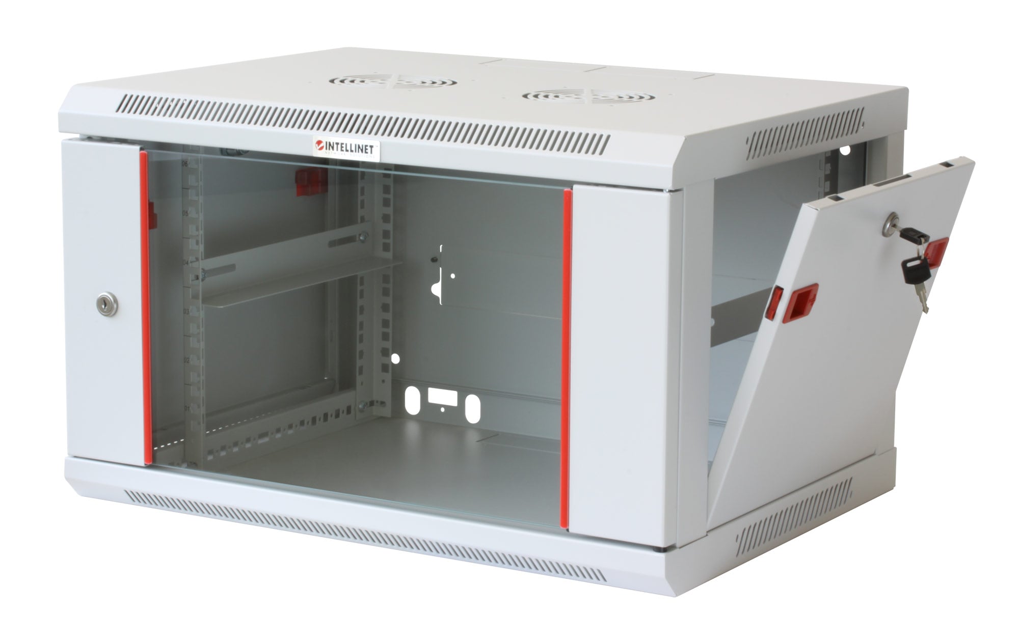 Armadio Rack 19'' a muro 6 unità sezione unica prof. 450mm Grigio - Intellinet I-CASE EW-2006GL