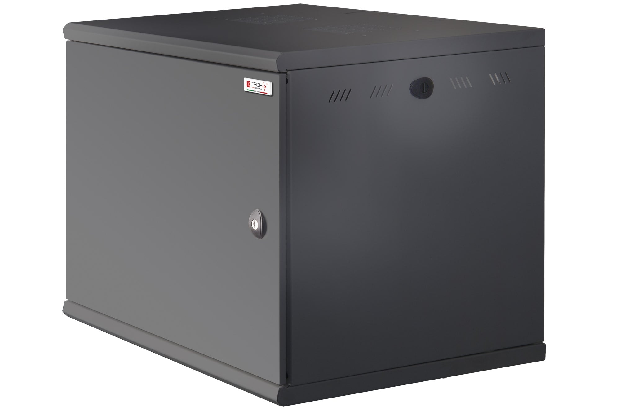 Wall mount rack cabinet 19" 13U depth 600mm Solid Door Black - Techly Professional I-CASE EW-2013BK6C