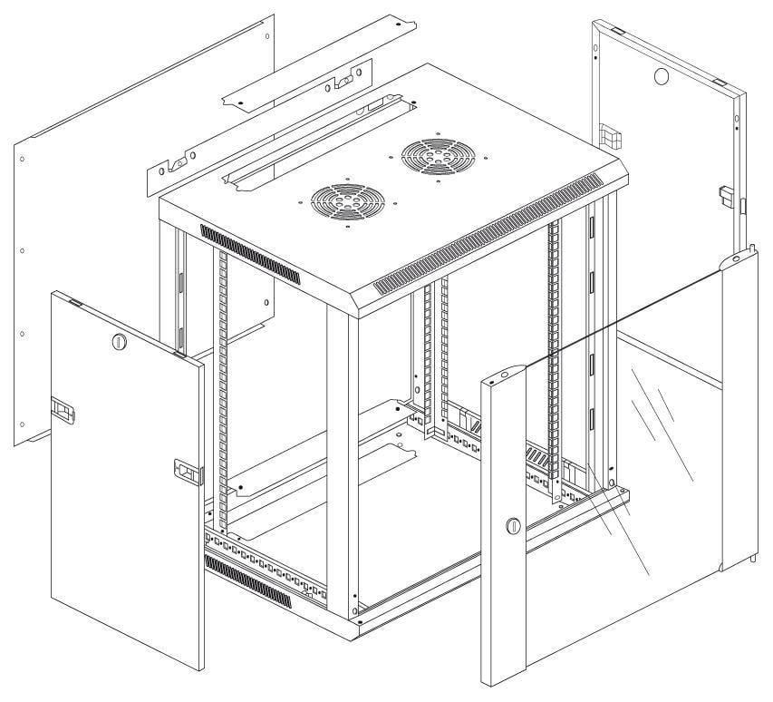 Armadio Rack 19'' a muro 15 unità sezione unica prof. 600mm Nero - Intellinet I-CASE EW-2015BK