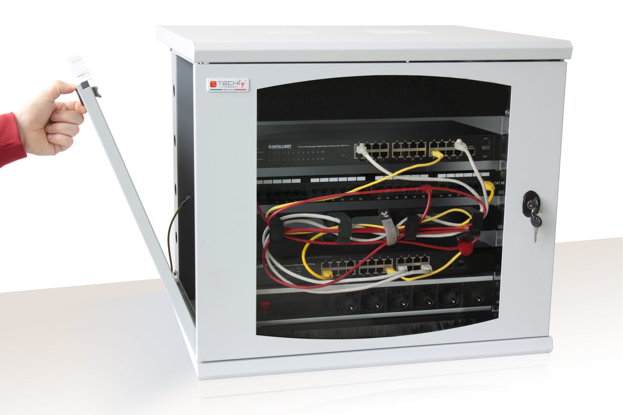 Armadio Rack 19'' a muro 16 unità sezione unica prof. 500mm Nero - Techly Professional I-CASE EW-2015BK5