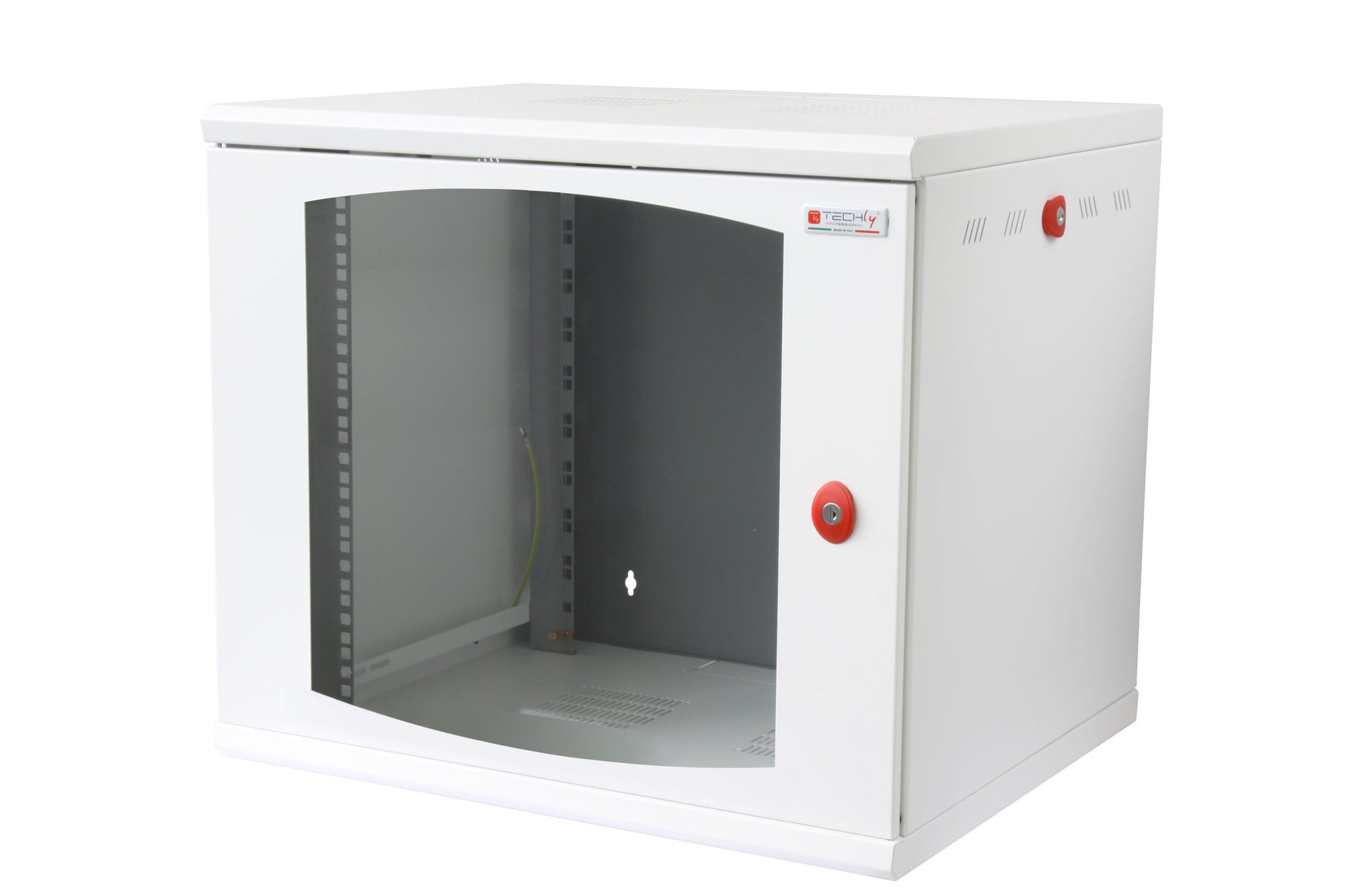 Wall-mounted 19" Rack Cabinet 16U single section depth 600mm White - Techly Professional I-CASE EW-2016WH6