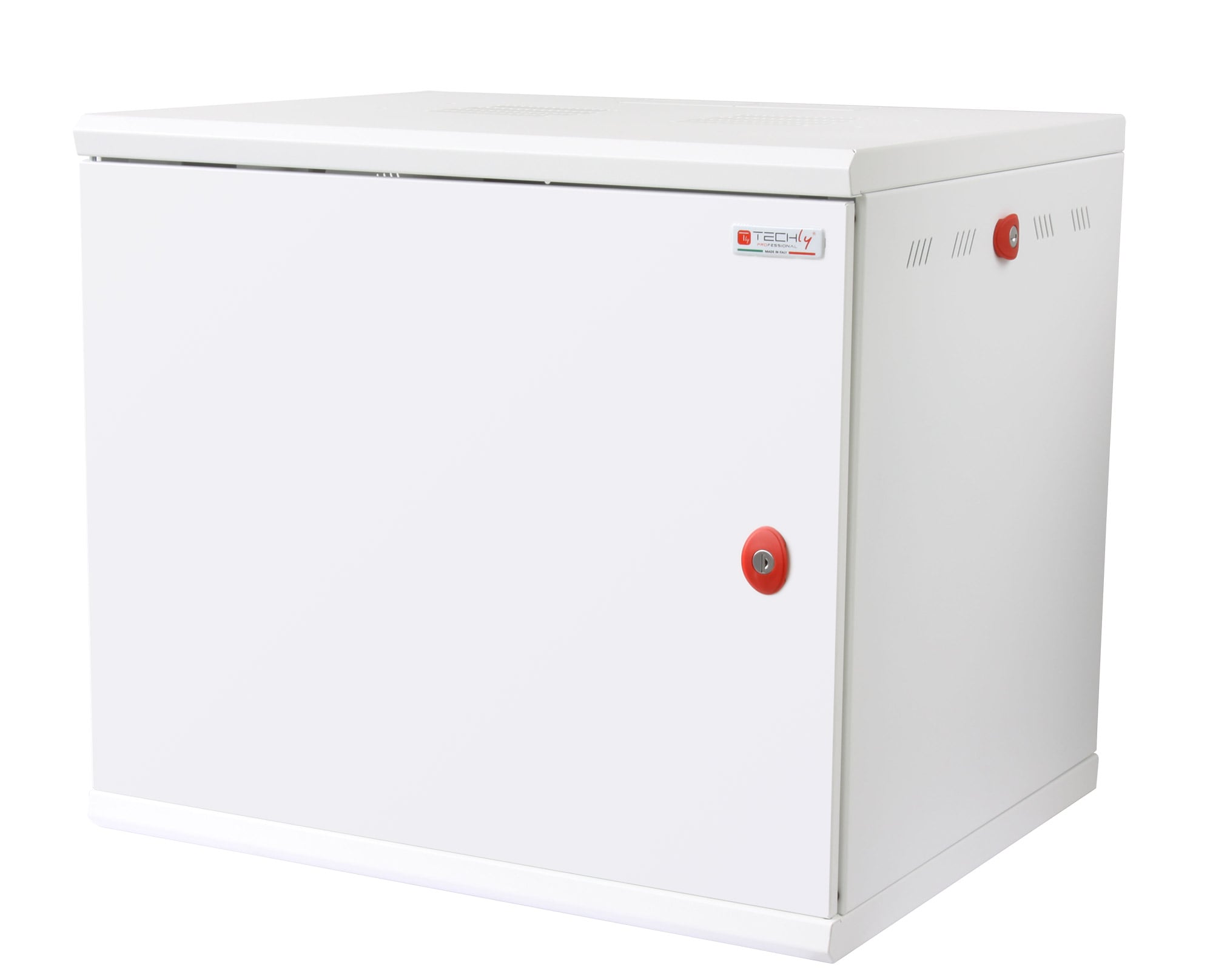 Rack Cabinet 19" Wall-Mounted 16U Single Section Depth 600mm Blind Door White - Techly Professional I-CASE EW-2016WH6C