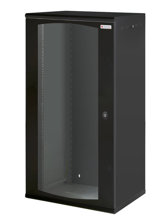Armadio Rack 19" a Muro 22U Sezione Unica P 600mm Porta Vetro Nero - Techly Professional I-CASE EW-2022BK6