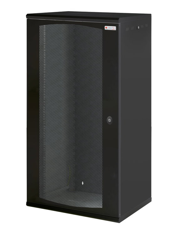 Armadio Rack 19" a Muro 22U Sezione Unica P 600mm Porta Grigliata Nero - Techly Professional I-CASE EW-2022BK6V