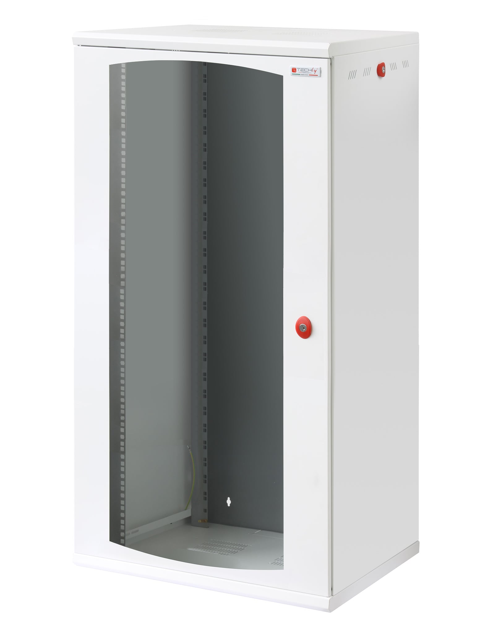 Rack cabinet 19" in Wall 22U Single Section P 600mm White Glass door - Techly Professional I-CASE EW-2022WH6