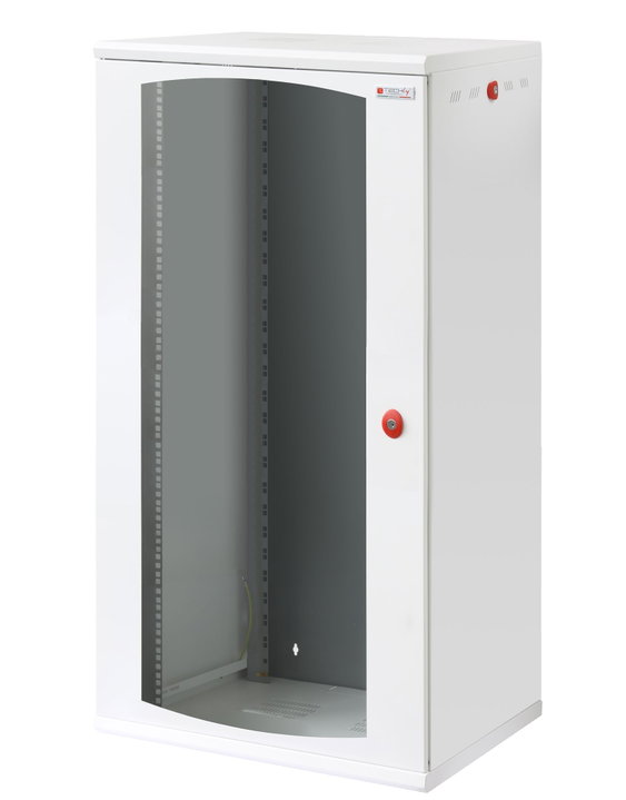 Armadio Rack 19" a Muro 22U Sezione Unica P 600mm Porta Vetro Bianco - Techly Professional I-CASE EW-2022WH6