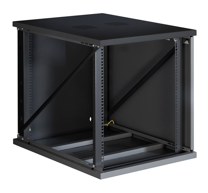 Armadio Rack 19" a Muro 13U P 800mm L 600mm Porta Vetro Nero - Techly Professional I-CASE EW-26813BK