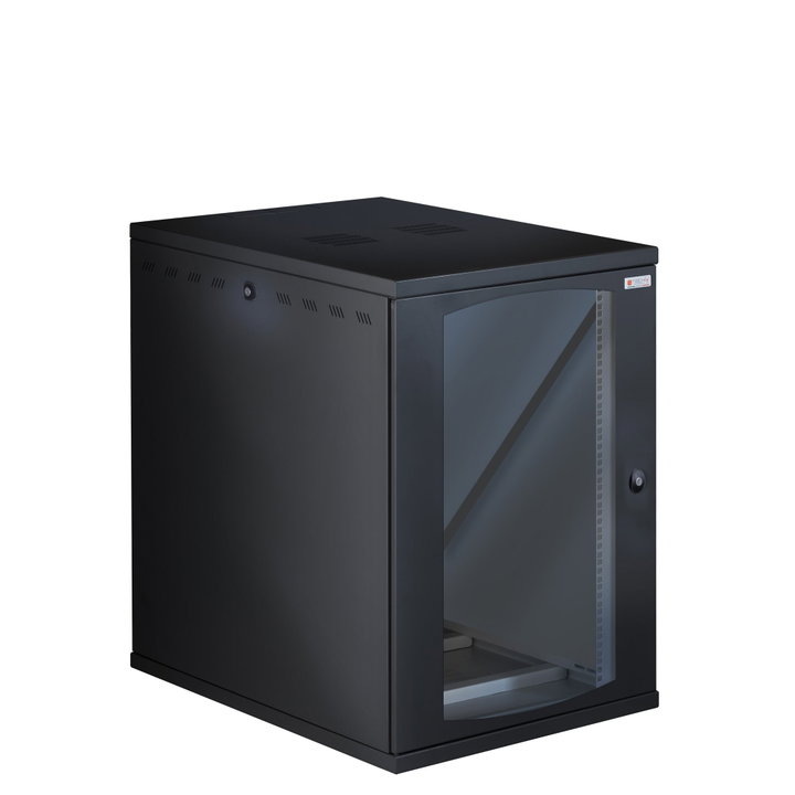 Armadio Rack 19" a Muro 16U P 800mm L 600mm Porta Vetro Nero - Techly Professional I-CASE EW-26816BK