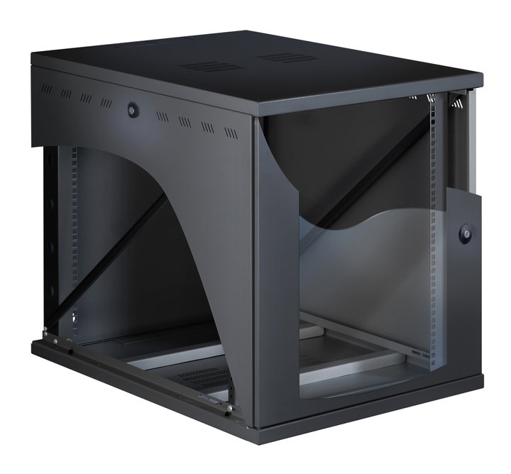 Armadio Rack 19" a Muro 22U P 800mm L 600mm Porta Vetro Nero - Techly Professional I-CASE EW-26822BK