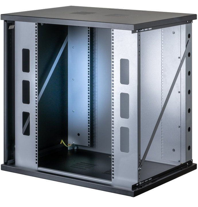 Armadio Rack 19" a Muro 13U P600 L800 Porta Vetro Nero - Techly Professional I-CASE EW-2813BK6