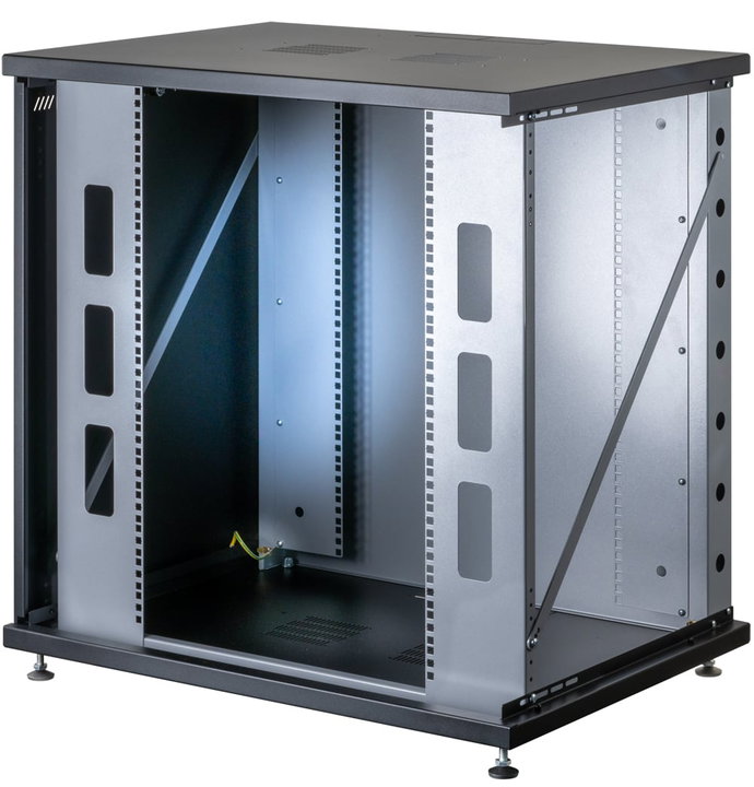 Armadio Rack 19" a Muro 13U P600 L800 Porta Vetro Nero - Techly Professional I-CASE EW-2813BK6