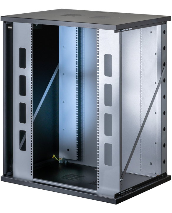Armadio Rack 19" a Muro 16U P600 L800 Porta Vetro Nero - Techly Professional I-CASE EW-2816BK6