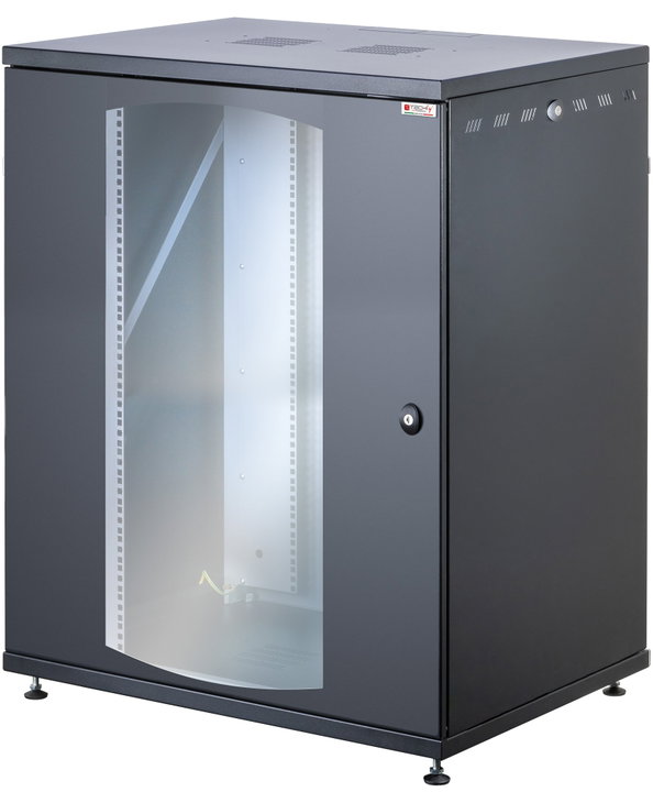 Armadio Rack 19" a Muro 16U P600 L800 Porta Vetro Nero - Techly Professional I-CASE EW-2816BK6